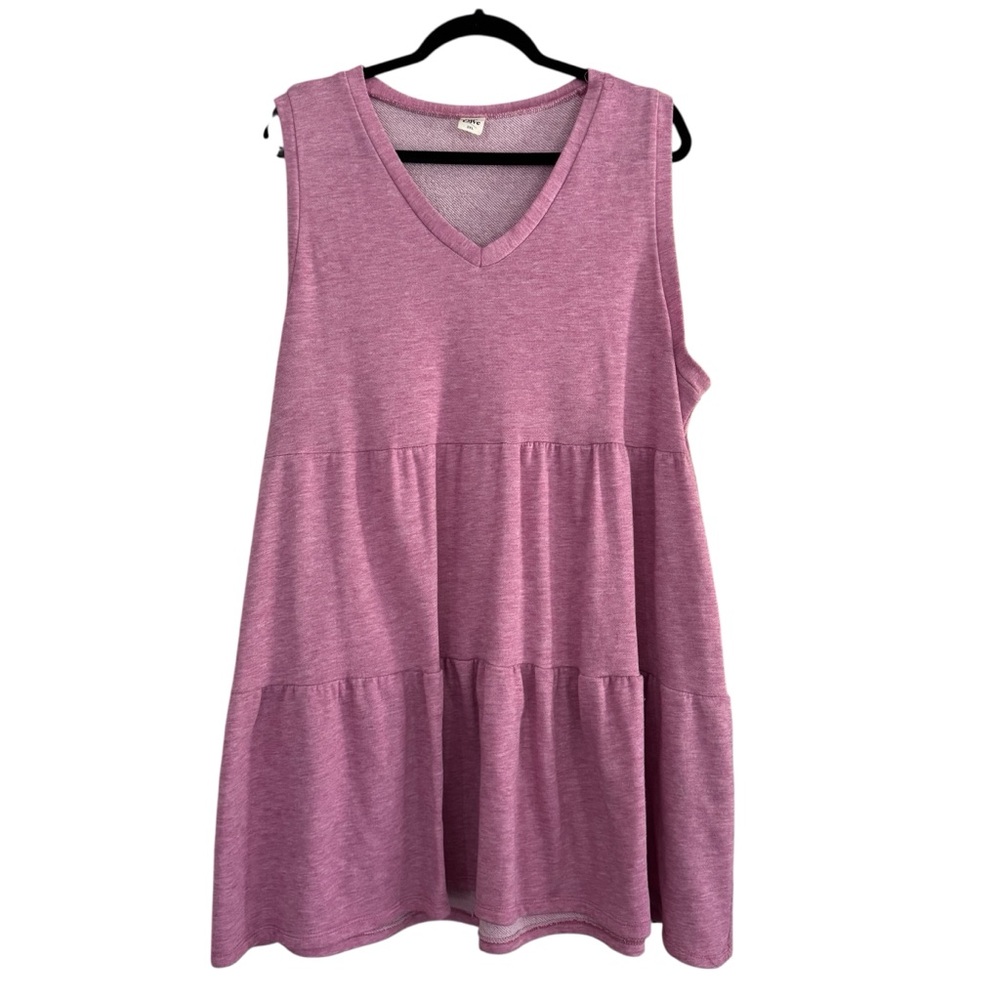 Sew In Love Pink Sleeveless Tiered Tunic 2X